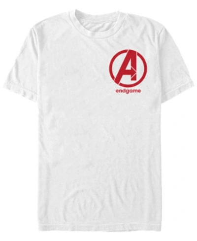 Marvel Men's Avengers Endgame Left Chest Logo, Short Sleeve T-shirt In White