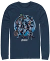 Marvel Men's Avengers Endgame Suit Group, Long Sleeve T-shirt In Navy