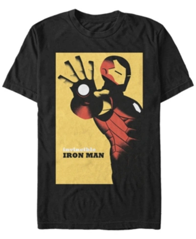 Marvel Men's Iron Man Invincible Poster, Short Sleeve T-shirt In Black