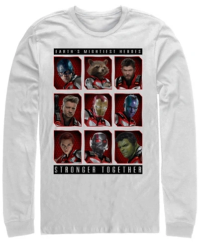 Marvel Men's Avengers Endgame Earth's Mightiest Heroes, Long Sleeve T-shirt In White