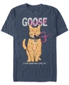 Marvel Men's Captain  Goose Flerken Cool Cat Name, Short Sleeve T-shirt In Navy Heath