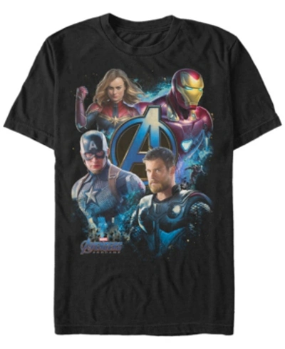 Marvel Men's Avengers Endgame Dream Team Portraits, Short Sleeve T-shirt In Black