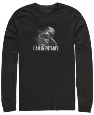 Marvel Men's Avengers Endgame Inevitable Thanos, Long Sleeve T-shirt In Black
