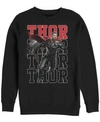 Marvel Men's Avengers Endgame Thor Action Pose, Crewneck Fleece In Black