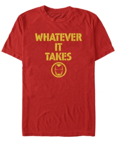 Marvel Men's Avengers Endgame Whatever It Takes Iron Man Logo, Short Sleeve T-shirt In Red