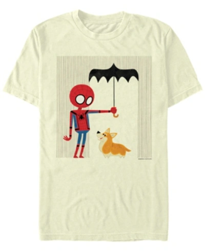 Marvel Men's Spider-man Far From Home Umbrella For Corgi, Short Sleeve T-shirt In Natural