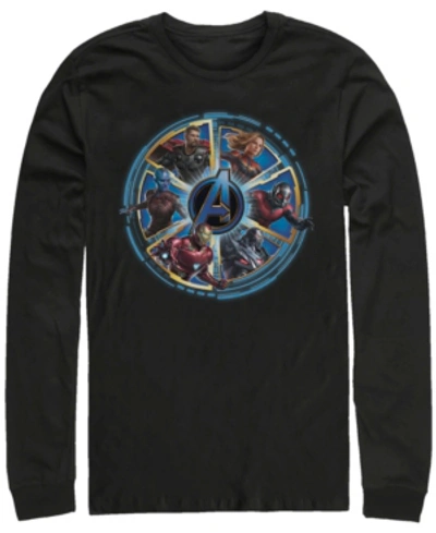 Marvel Men's Avengers Endgame Wheel Of Heros, Long Sleeve T-shirt In Black
