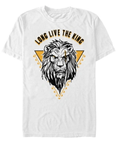 Disney Men's The Lion King Live Action Scar Long Live The King, Short Sleeve T-shirt In White