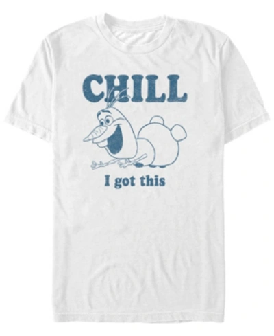 Disney Men's Frozen Olaf Chill I Got This, Short Sleeve T-shirt In White