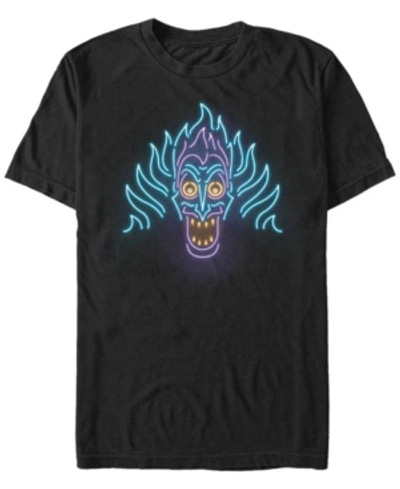 Disney Men's Hercules Neon Hades Head Shot, Short Sleeve T-shirt In Black