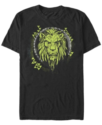Disney Men's The Lion King Live Action Scar Geometric Circle, Short Sleeve T-shirt In Black