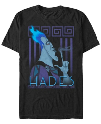 Disney Men's Hercules Hades Geometric Portrait, Short Sleeve T-shirt In Black