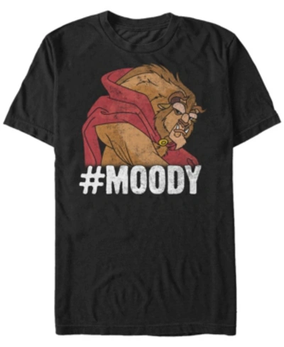 Disney Men's Beauty The Beast Moody Grumpy, Short Sleeve T-shirt In Black