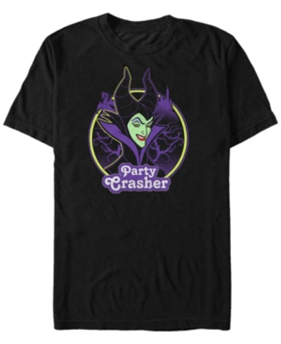 Disney Men's Sleeping Beauty Maleficent Party Crasher, Short Sleeve T-shirt In Black