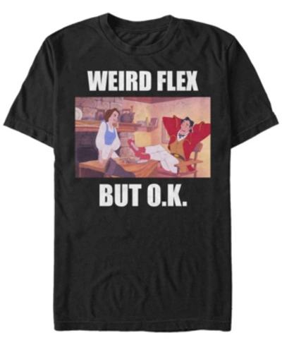 Disney Men's Beauty And The Beast Weird Flex Gaston Meme, Short Sleeve T-shirt In Black