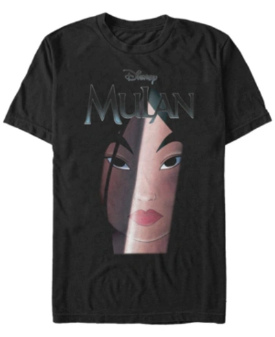 Disney Men's Mulan Big Face Shadow, Short Sleeve T-shirt In Black