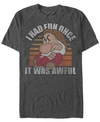 Disney Men's Snow White And The Seven Dwarfs Grumpy Had Fun Once, Short Sleeve T-shirt In Dark Gray