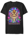 DISNEY DISNEY MEN'S BEAUTY AND THE BEAST STAINED GLASS WINDOW, SHORT SLEEVE T-SHIRT
