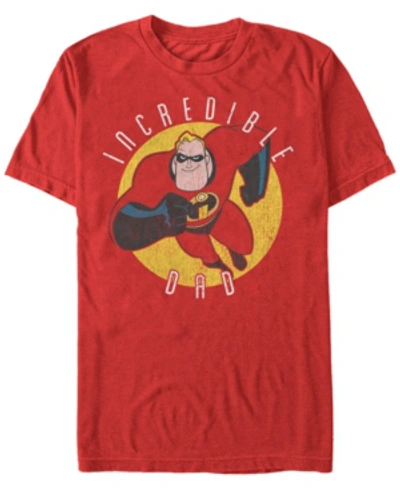Disney Pixar Men's Incredibles Super Dad, Short Sleeve T-shirt In Red