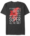 DISNEY DISNEY PIXAR MEN'S INCREDIBLES SECRET IDENTITY, SHORT SLEEVE T-SHIRT