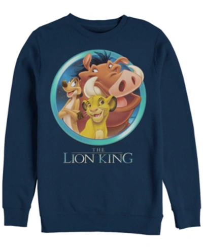 Disney Men's Lion King Best Friends, Crewneck Fleece In Navy