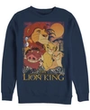 Disney Men's Lion King Happy Group Shot Sunset, Crewneck Fleece In Navy
