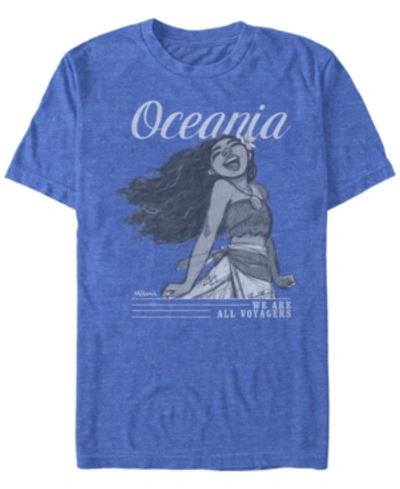 Disney Men's Moana Sketch Oceania We Are All Voyagers, Short Sleeve T-shirt In Royal Blue