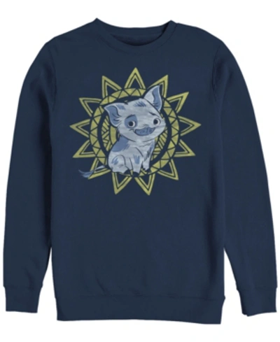 Disney Men's Moana Pua Sunshine, Crewneck Fleece In Navy