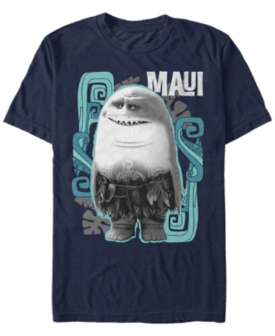 Disney Men's Moana Maui Shark, Short Sleeve T-shirt In Navy