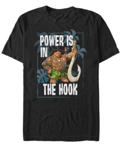 Disney Men's Moana Maui Power Is In The Hook Portrait, Short Sleeve T-shirt In Black