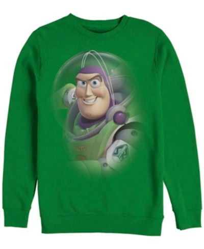 Disney Men's Toy Story Buzz Lightyear, Crewneck Fleece In Emerald