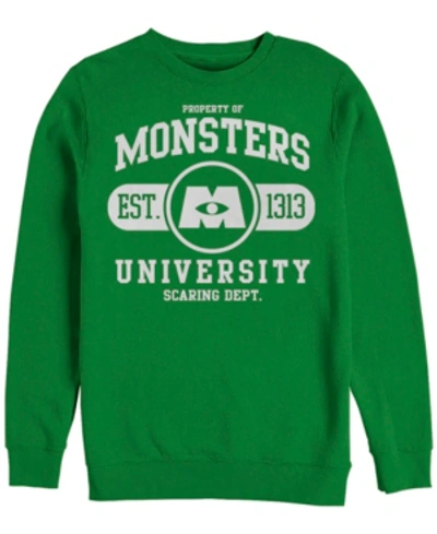 Disney Pixar Men's Monsters University Est. 2013 Logo, Crewneck Fleece In Emerald