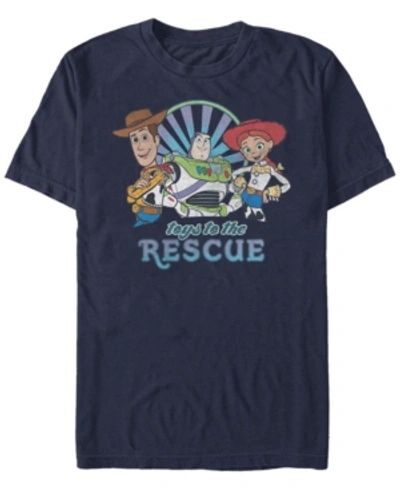 Disney Pixar Men's Toy Story Buzz Woody Jesse Toys To The Rescue, Short Sleeve T-shirt In Navy