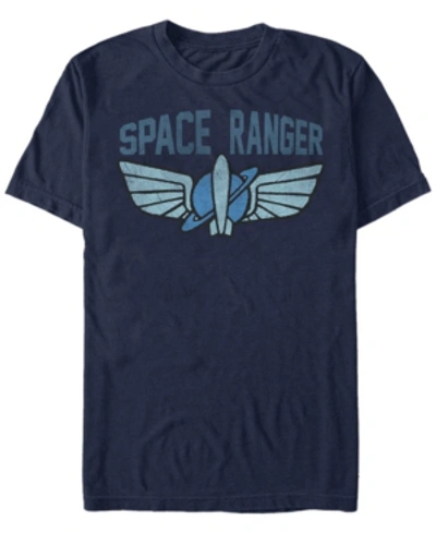 Disney Men's Toy Story Space Ranger Star Command Logo, Short Sleeve T-shirt In Navy