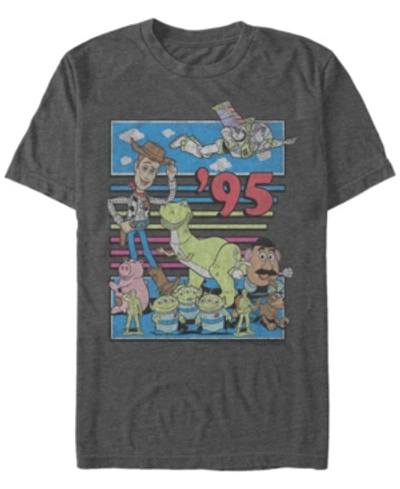 Disney Pixar Men's Toy Story 95 Retro Distressed, Short Sleeve T-shirt In Dark Gray