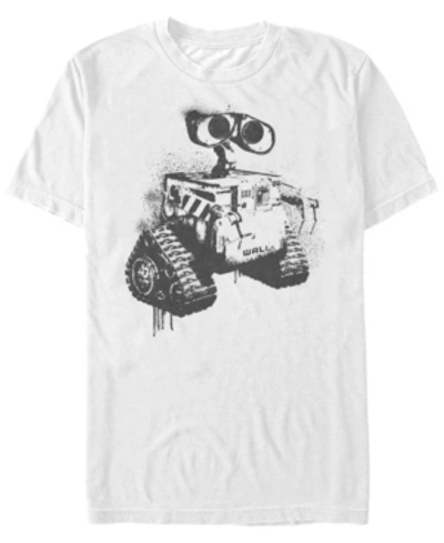 Disney Pixar Men's Wall-e Spray Paint Sketch, Short Sleeve T-shirt In White