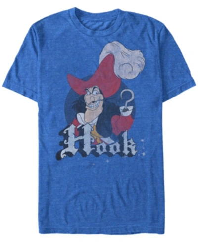 Disney Men's Peter Pan Captain Hook, Short Sleeve T-shirt In Royal Blue