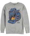 Disney Men's Aladdin Cave Of Wonders Agrabah Lion Mouth Entrance, Crewneck Fleece In Heathr Gry
