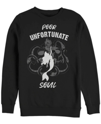 Disney Men's Little Mermaid Unfortunate Soul, Crewneck Fleece In Black