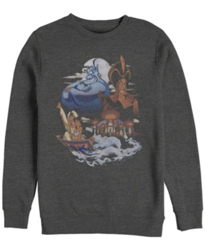Disney Men's Aladdin Winds Of Agrabah Main Cast, Crewneck Fleece In Dark Gray
