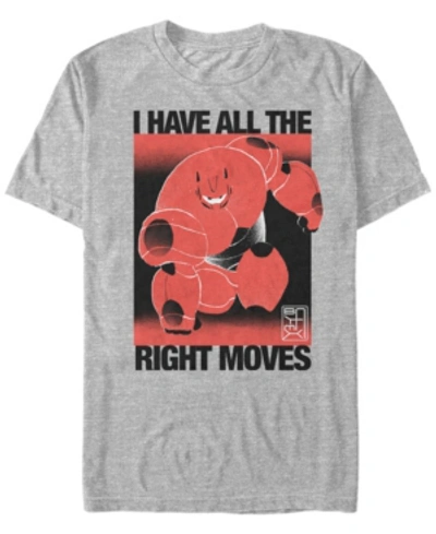 Disney Men's Big Hero 6 Right Moves, Short Sleeve T-shirt In Heathr Gry