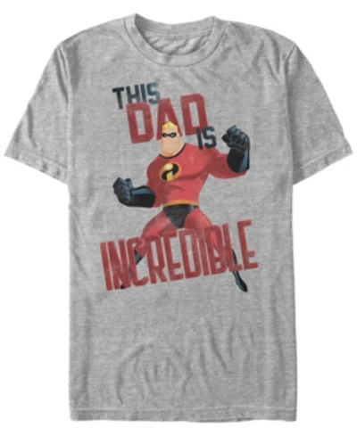 Disney Men's This Dad Short Sleeve Crew T-shirt In Heathr Gry
