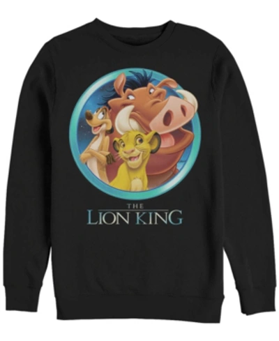 Disney Men's Lion King Best Friends, Crewneck Fleece In Black