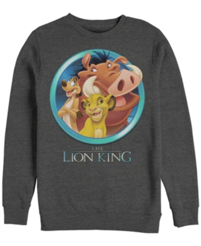 Disney Men's Lion King Best Friends, Crewneck Fleece In Dark Gray