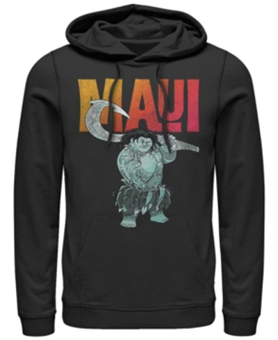 Disney Men's Moana Maui Portrait, Pullover Hoodie In Black