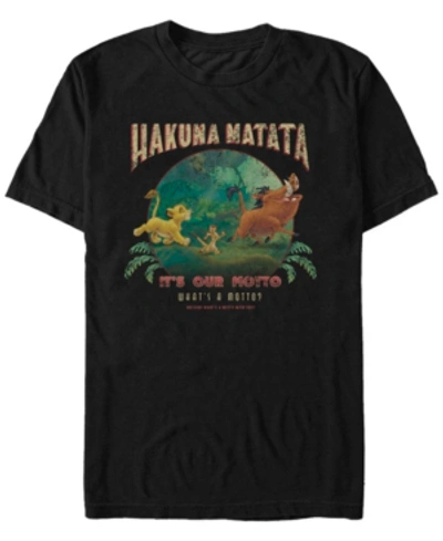 Disney Men's Lion King It's Our Motto Circle Logo, Short Sleeve T-shirt In Black