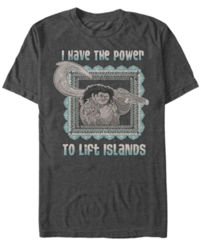 Disney Men's Moana Maui Power To Lift Islands, Short Sleeve T-shirt In Dark Gray