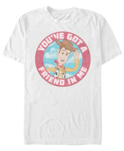 Disney Pixar Men's Toy Story Woody Friend In Me, Short Sleeve T-shirt In White