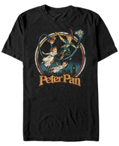 Disney Men's Peter Pan Group London Flyin, Short Sleeve T-shirt In Black
