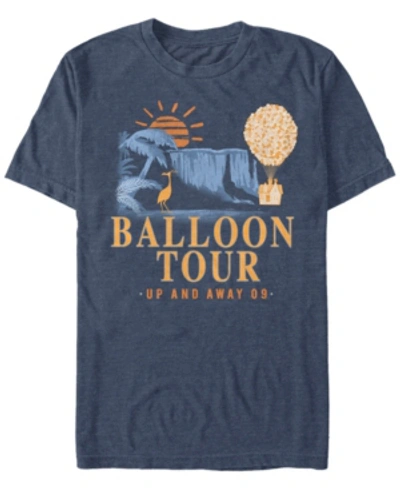 Disney Pixar Men's Up Balloon Tour, Short Sleeve T-shirt In Navy